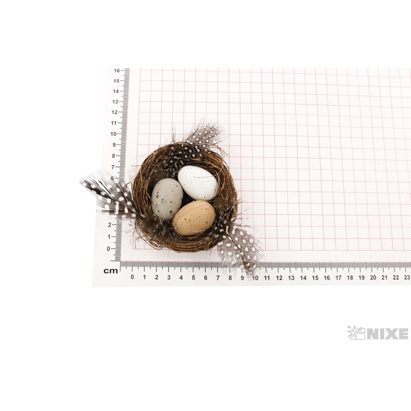 HNÍZDO 7cm 12ks*HNĚDÁ