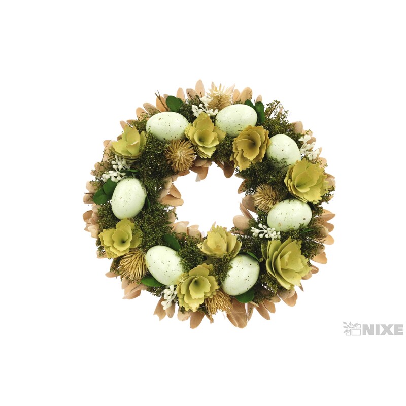 VĚNEC ZDOBENÝ 28cm*ZELENÁ