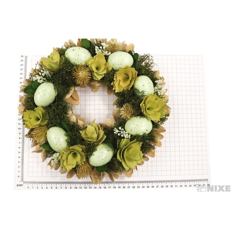 VĚNEC ZDOBENÝ 28cm*ZELENÁ