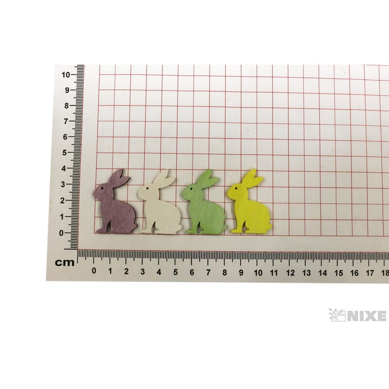 ZAJÍC D 4cm 72ks*MIX BAREV