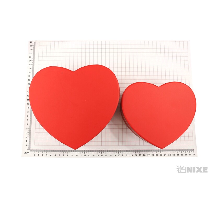 SRDCE BOX 3ks 21x22x9cm 18x17x7,5 15x14x5,5*ČERVENÁ