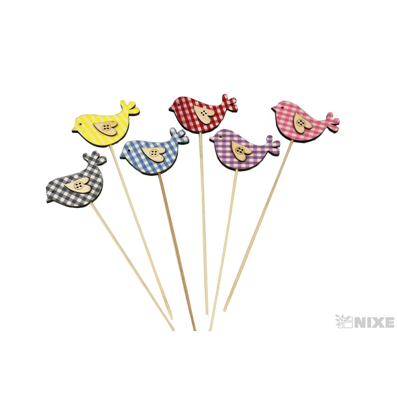 ZÁPICH PTÁČEK 7,5x5x25cm 6ks*MIX BAREV