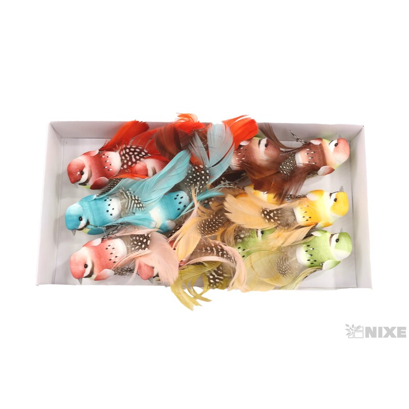 PTÁČEK  KLIPS 12cm 12ks*MIX BAREV