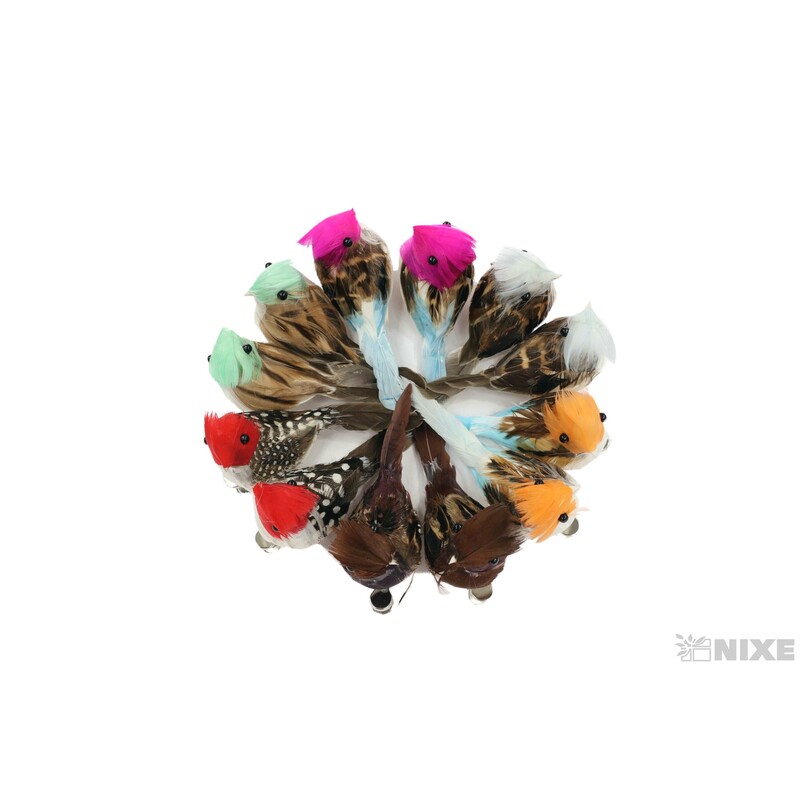 PTÁČEK KLIPS 5x10cm 12ks*MIX BAREV