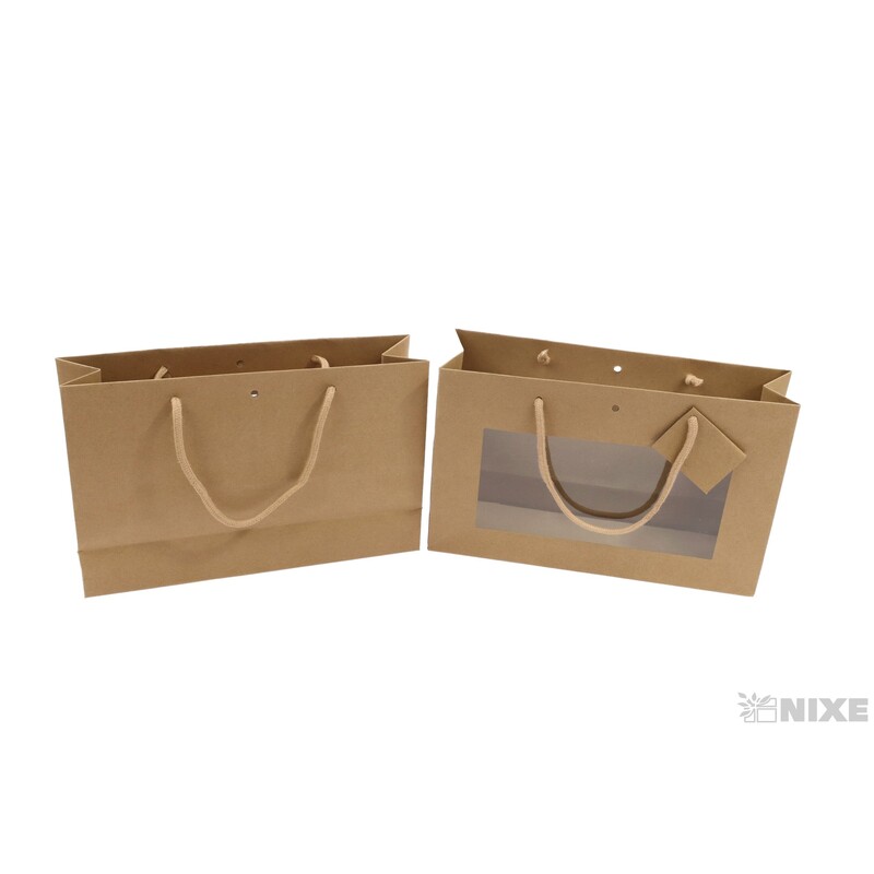 TAŠKA D OKNO 28+8x18cm*PŘÍRODNÍ