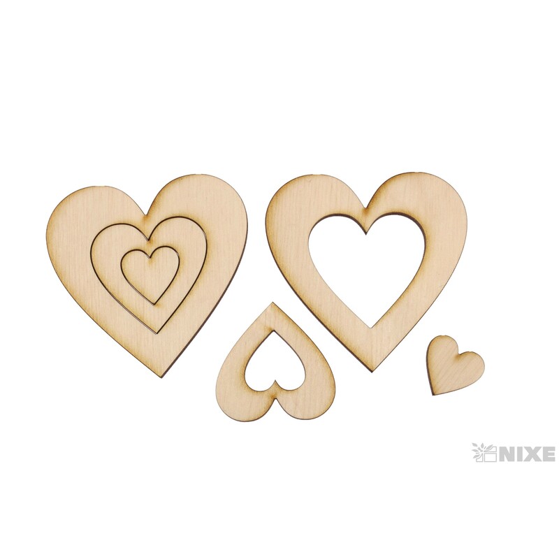 SRDCE TŘI XD 7cm 10ks*PŘÍRODNÍ