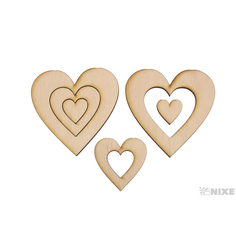 SRDCE TŘI XD 7cm 10ks*PŘÍRODNÍ