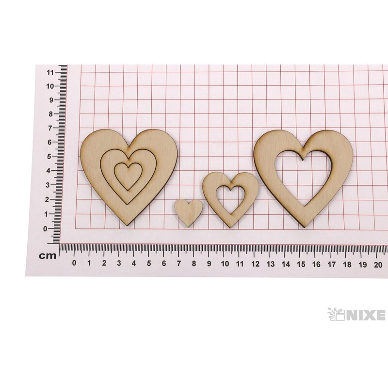 SRDCE TŘI XD 7cm 10ks*PŘÍRODNÍ