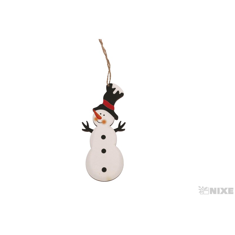 ZÁVĚS SNĚHULÁK 5x15cm*BÍLÁ