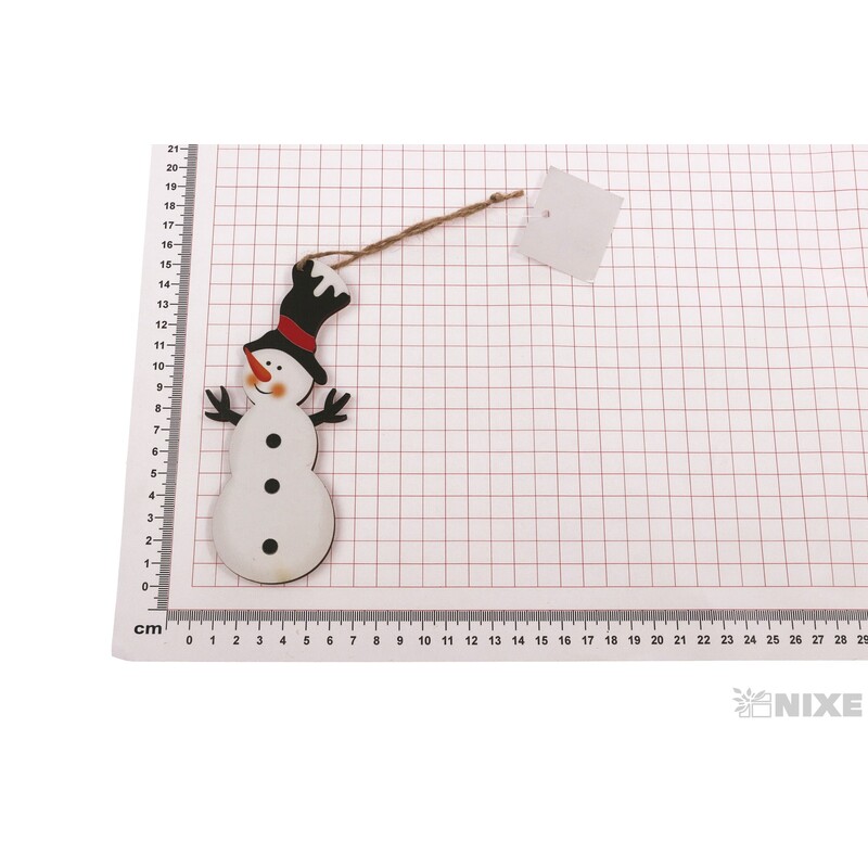 ZÁVĚS SNĚHULÁK 5x15cm*BÍLÁ