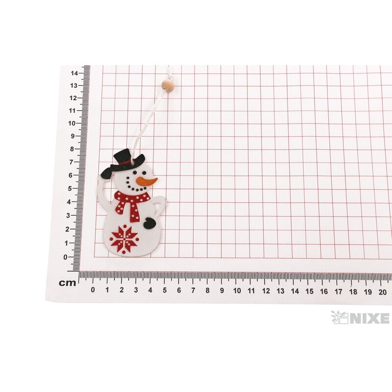 ZÁVĚS SNĚHULÁK 5x8cm 2ks*BÍLÁ