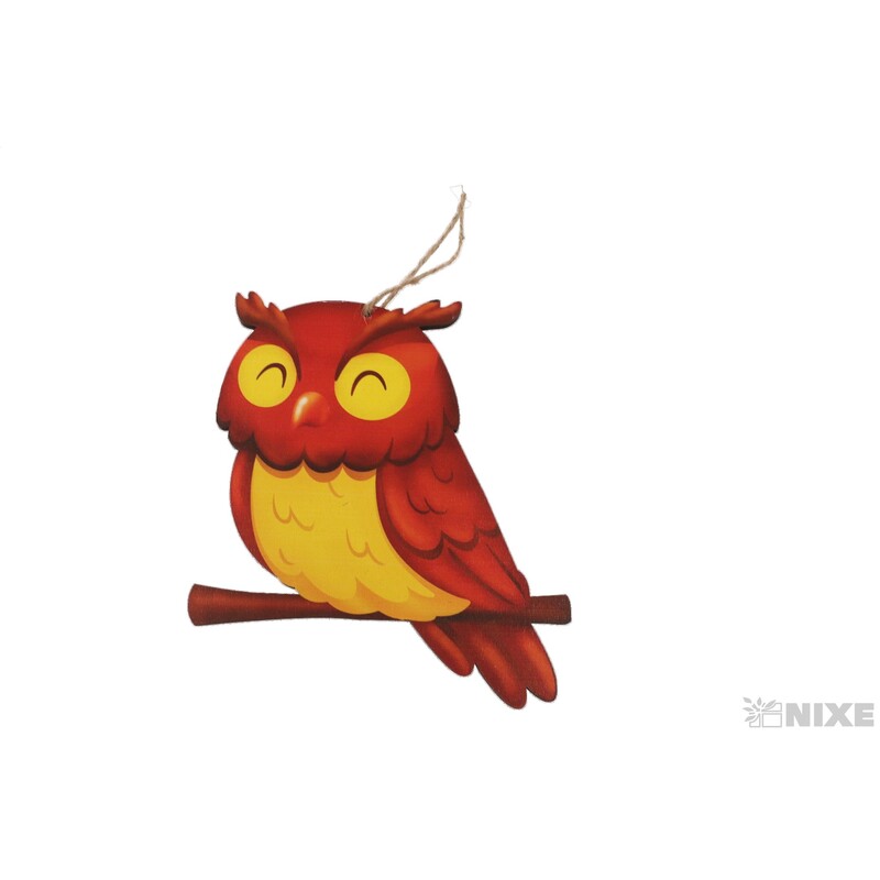 ZÁVĚS SOVA 13x16cm*MIX BAREV
