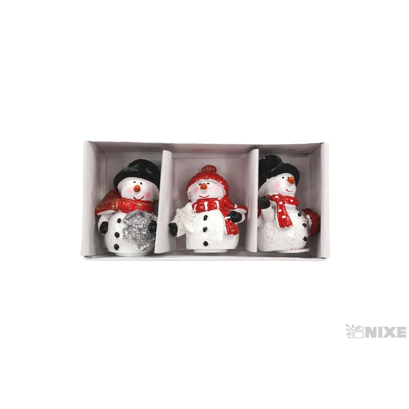 SNĚHULÁK 3x4cm 3ks*MIX BAREV
