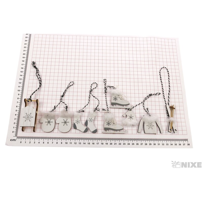 ZÁVĚS VÁNOCE D 5cm 6ks*BÍLÁ