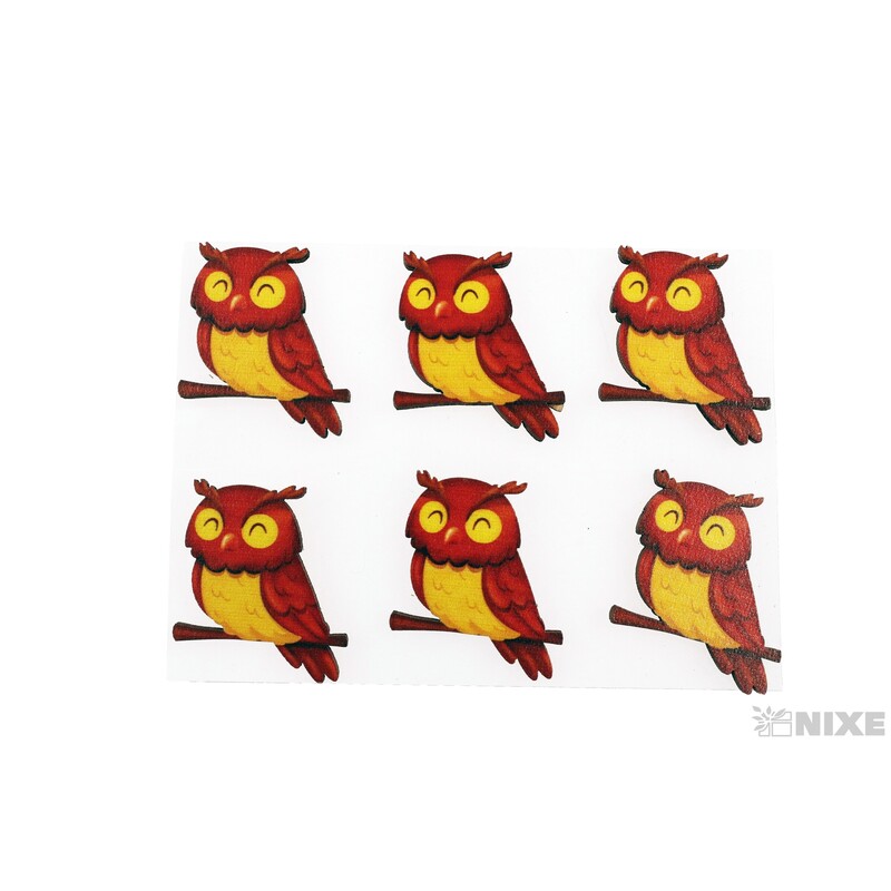 SOVA NALEPOVACÍ 3x3,5cm 6ks*MIX BAREV