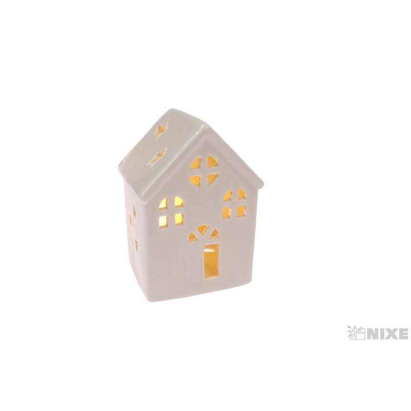 DOMEK PORCELÁN SVÍTÍCÍ 9X6cm*BÍLÁ