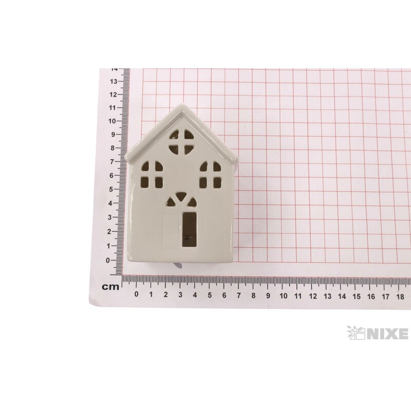 DOMEK PORCELÁN SVÍTÍCÍ 9X6cm*BÍLÁ