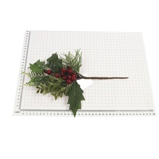 VĚTVIČKA VÁNOCE 33cm*ZELENÁ+ČERVENÁ