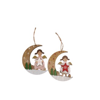 ZÁVĚS VÁNOCE ANDĚL 6x9,5cm 2ks*MIX BAREV