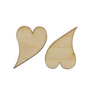 SRDCE KŘIVÉ XD 5cm 24ks*PŘÍRODNÍ