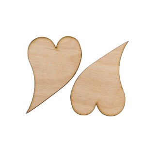 SRDCE KŘIVÉ XD 8cm 24ks*PŘÍRODNÍ