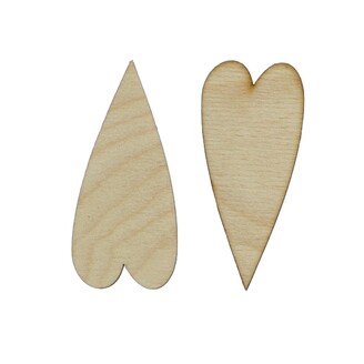 SRDCE ÚZKÉ XD 8cm 24ks*PŘÍRODNÍ