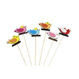 ZÁPICH PTÁČEK 7x5x26cm 6ks*MIX BAREV