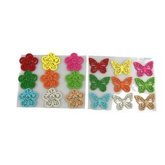 MOTÝL NALEP. 4,5x3,5cm 9ks*MIX BAREV