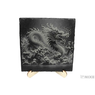 OBRÁZ BŘIDLICE DRAK 20x20cm+STOJAN