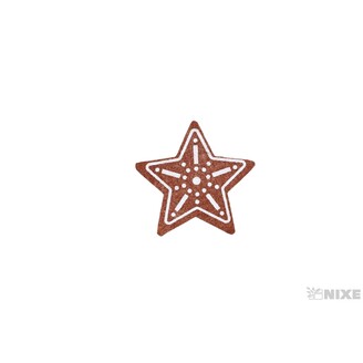 HVĚZDA FILC NALEP. 4,5cm 6ks*HNĚDÁ