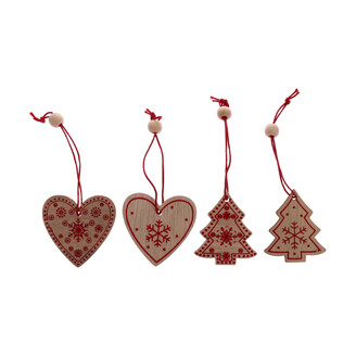 VÁNOCE MIX 5cm 20ks*PŘÍRODNÍ+ČERVENÁ