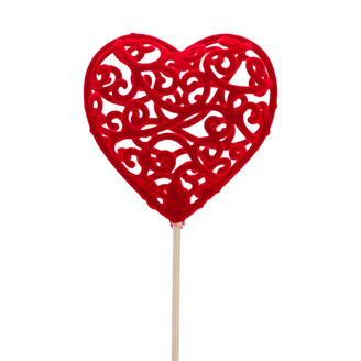 ZÁPICH SRDCE 7,5x38cm 6ks*ČERVENÁ