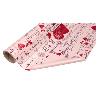 ROLE PLAST SRDCE SN 50cmx9m*KRÉMOVÁ+ČERVENÁ 07