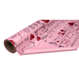 ROLE PLAST SRDCE SN 50cmx9m*RŮŽOVÁ+ČERVENÁ 38