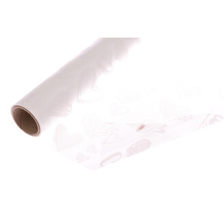 ROLE PLAST SRDCE AMORKI 50cmx9m*BÍLÁ 01