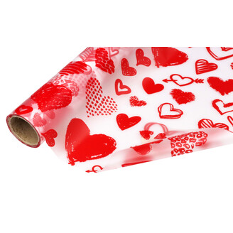 ROLE PLAST SRDCE AMORKI 50cmx9m*ČERVENÁ 22