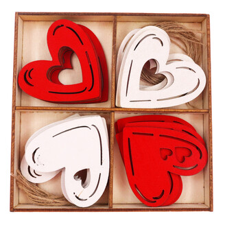 SRDCE 6x6cm 20ks*ČERVENÁ+BÍLÁ