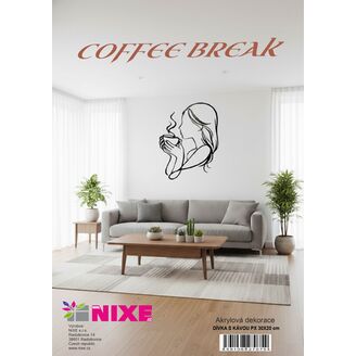 DÍVKA S KÁVOU PX 30X20 cm*ČERNÁ