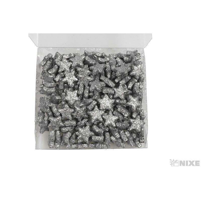 HVĚZDA 1,5cm 144ks*STŘÍBRNÁ