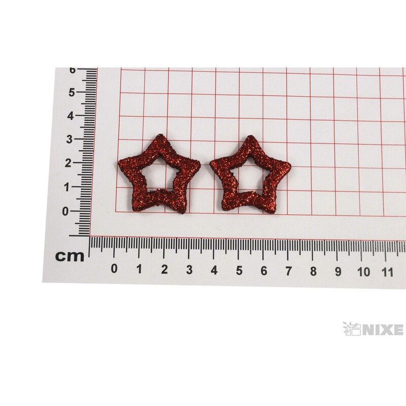 HVĚZDA 3,5cm 48ks*ČERVENÁ