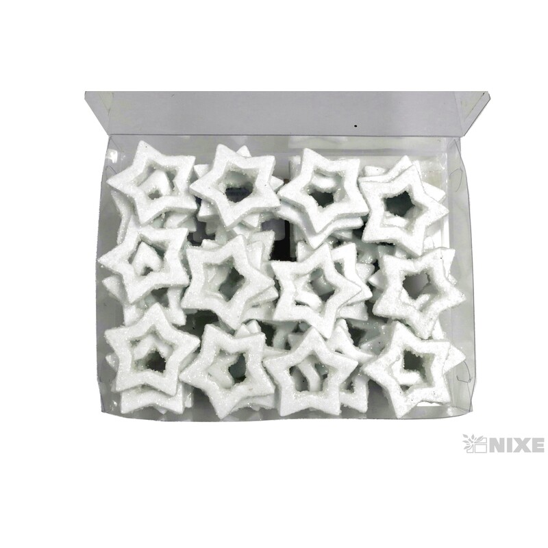 HVĚZDA 3,5cm 48ks*BÍLÁ