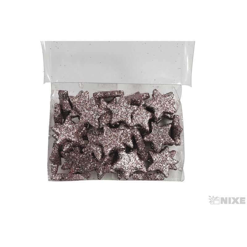 HVĚZDA 2cm 48ks*RŮŽOVÁ