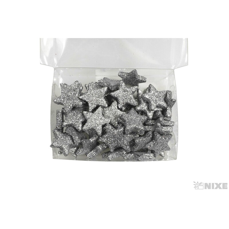 HVĚZDA 2cm 48ks*STŘÍBRNÁ