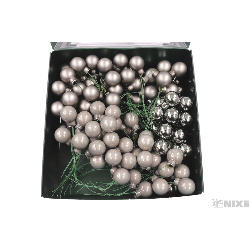 KOULE NA DR. 2x10,5cm 144ks MIX*ŠEDÁ