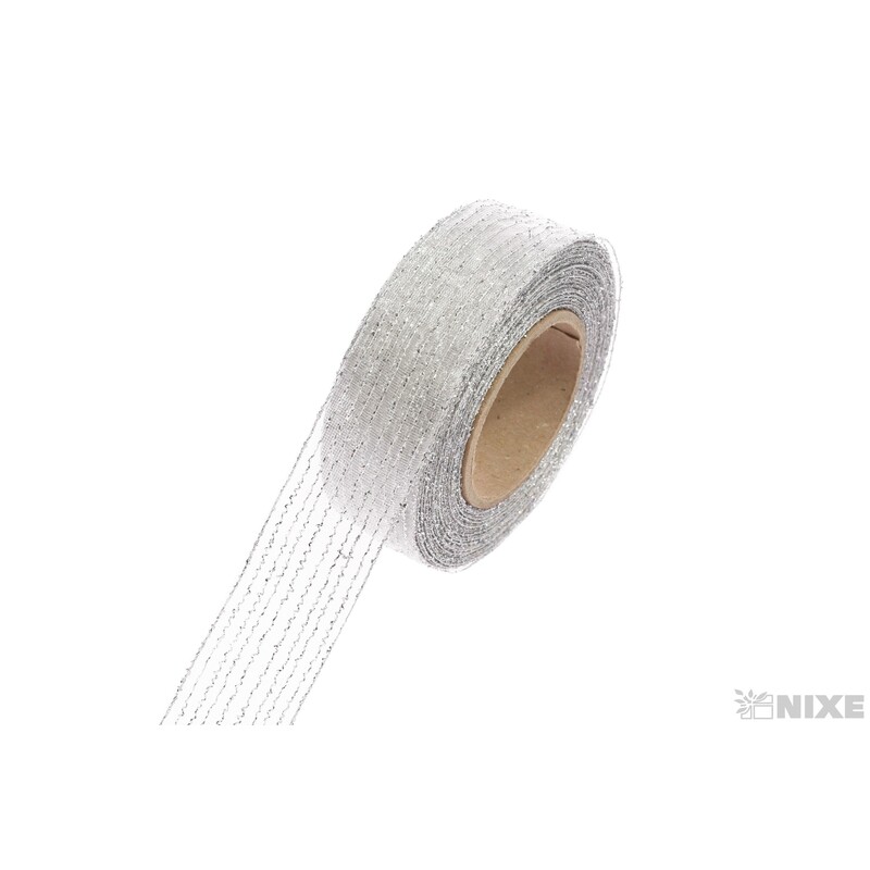 PLÁTNOVÁ STUHA MTP 25mmx25m*STŘÍBRNÁ 391302