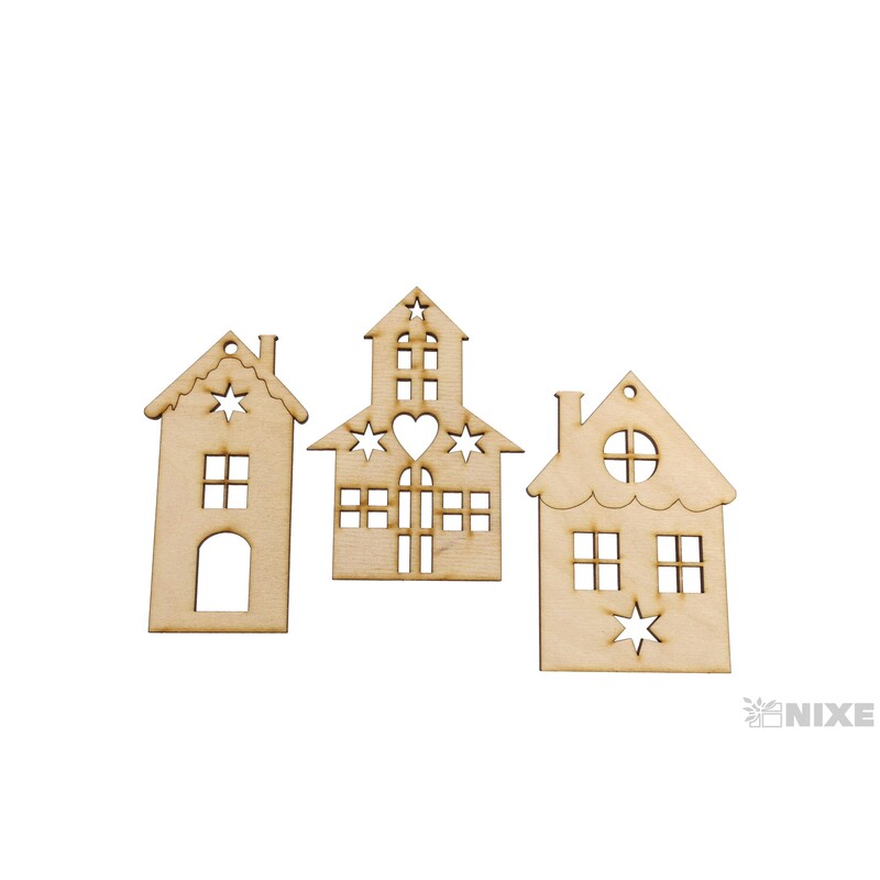 DOMEČEK XD 10cm 6ks*PŘÍRODNÍ