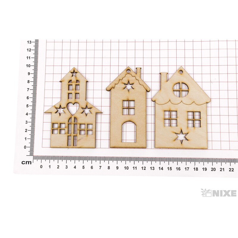 DOMEČEK XD 10cm 6ks*PŘÍRODNÍ