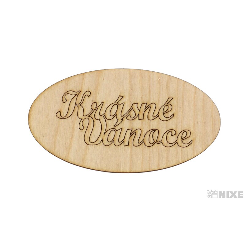 KRÁSNÉ VÁNOCE OVÁL XD 10cm 6ks*PŘÍRODNÍ