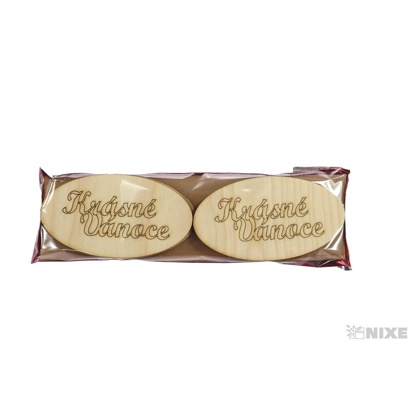 KRÁSNÉ VÁNOCE OVÁL XD 10cm 6ks*PŘÍRODNÍ