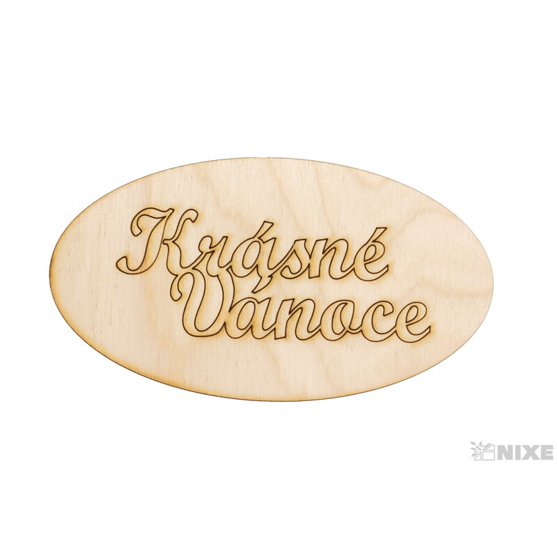 KRÁSNÉ VÁNOCE OVÁL XD 15cm 3ks*PŘÍRODNÍ